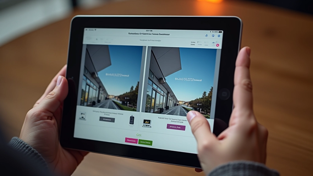 Afbeeldingscompressie tool interface met before/after preview van foto's